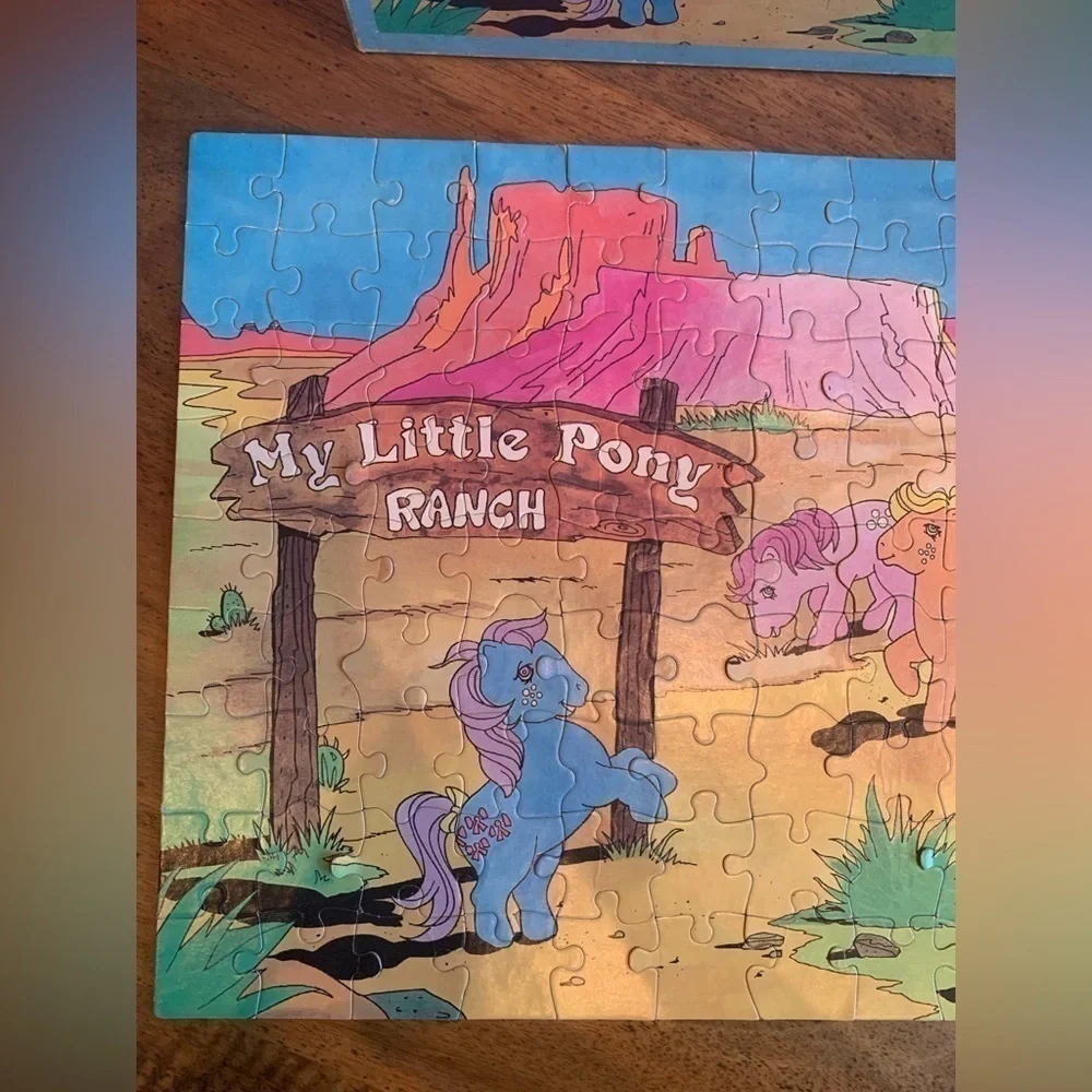 VINTAGE 1983 My Little Pony Ranch 100 Piece Neon Puzzle